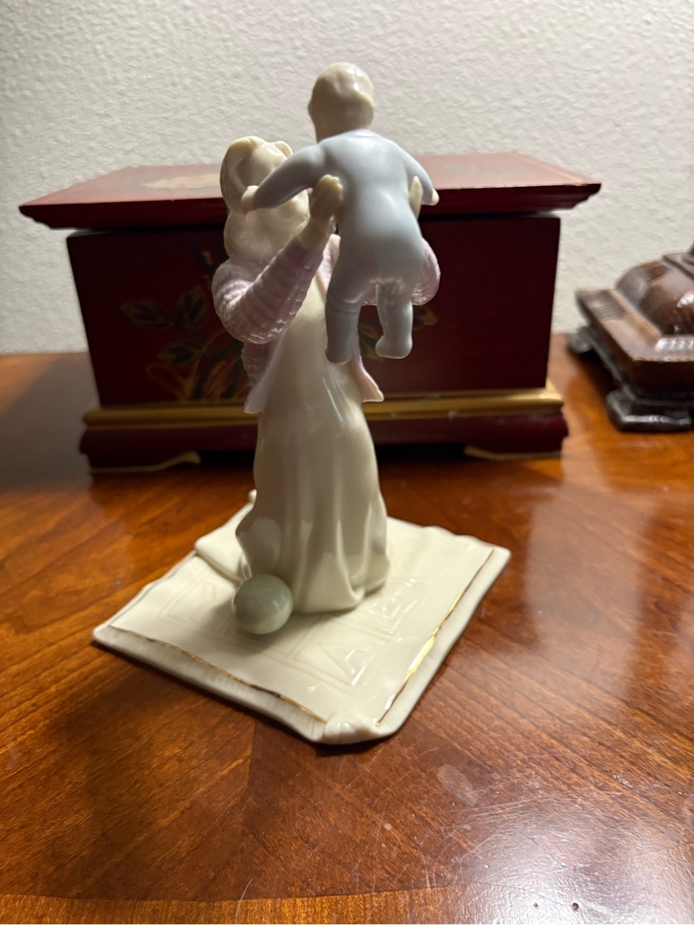 Lenox Porcelain Mother and Child Figurine in Cream and Pink - Elegant Home Art